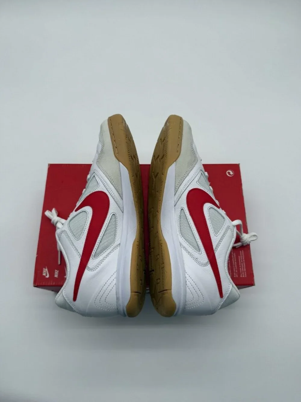 New Nike Gato Shoes Men's Size 10.5 White Red Gum Indoor Court Soccer HQ6019 102